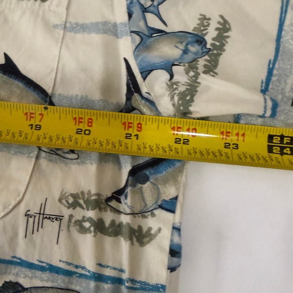 Guy Harvey Mens Button Up Shirt Fish Print Short Sleeve Casual Beach Vacation XL - Picture 9 of 11